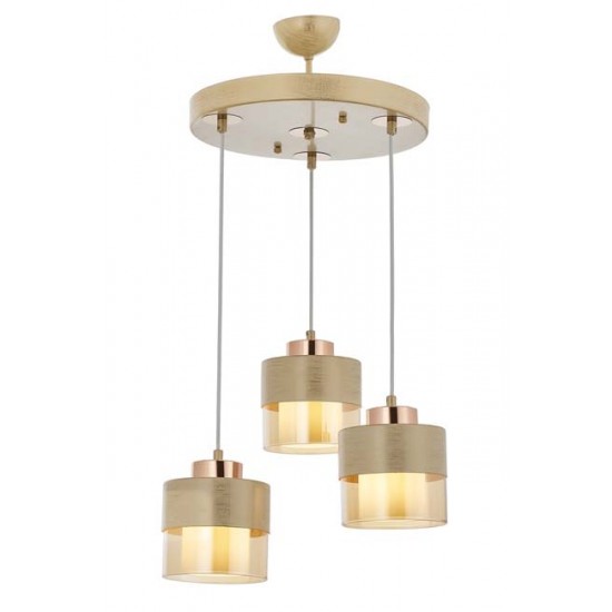 Modi Lighting 60193-3T-KRM Krem Boyalı Modern Avize E27 Metal Cam 40cm