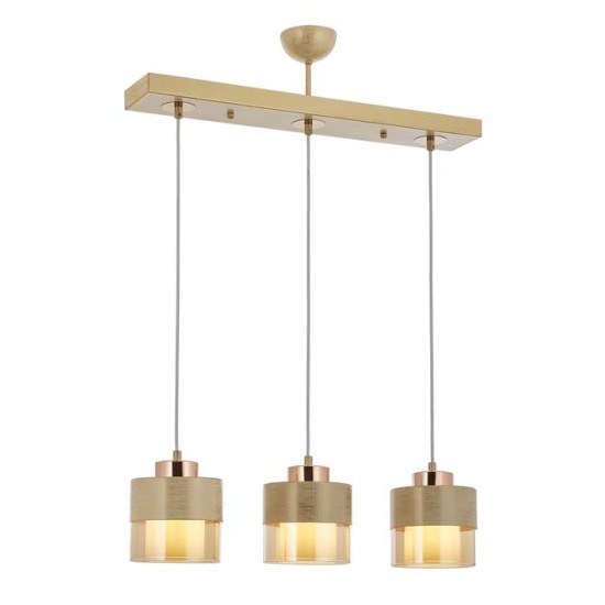 Modi Lighting 60193-3Y-KRM Krem Boyalı Modern Avize E27 Metal Cam 70x15cm
