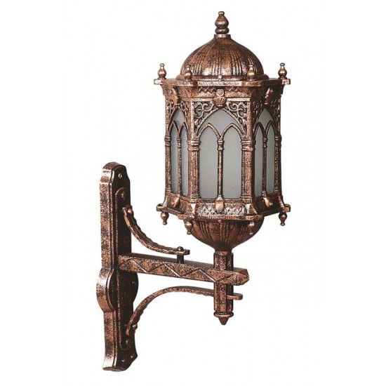Modi Bahçe Aydınlatma BAP-68051-BKR-OP Kahverengi Boyalı Dış Mekan Aydınlatma E27 Aluminyum Polikarbon Cam 34x20cm