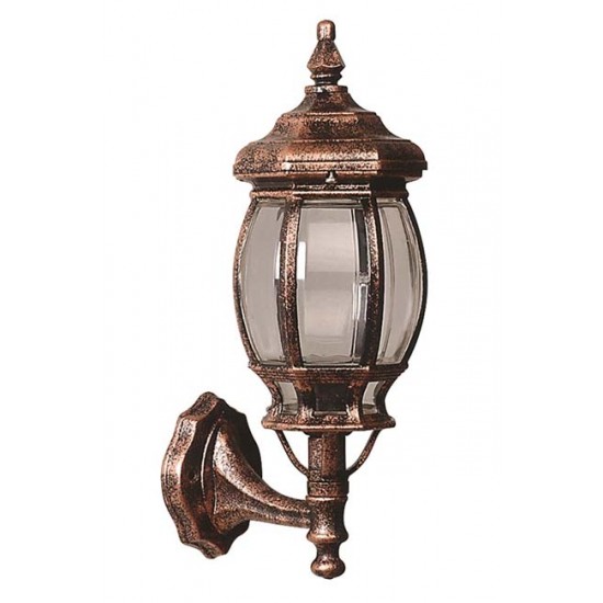 Modi Bahçe Aydınlatma BAP-68063-BKR- Kahverengi Boyalı Dış Mekan Aydınlatma E27 Aluminyum Polikarbon Cam 25x20cm