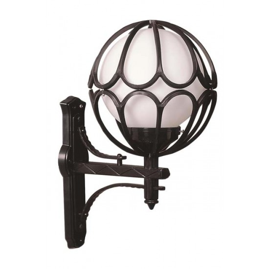 Modi Bahçe Aydınlatma BAP-68081-BSY-M7-OP Siyah Boyalı Dış Mekan Aydınlatma E27 ABS Polietilen Cam 40x30cm