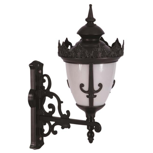 Modi Bahçe Aydınlatma BAP-68089-BSY-OP Siyah Boyalı Dış Mekan Aydınlatma E27 Aluminyum Döküm Dip Polikarbon Cam 40cm