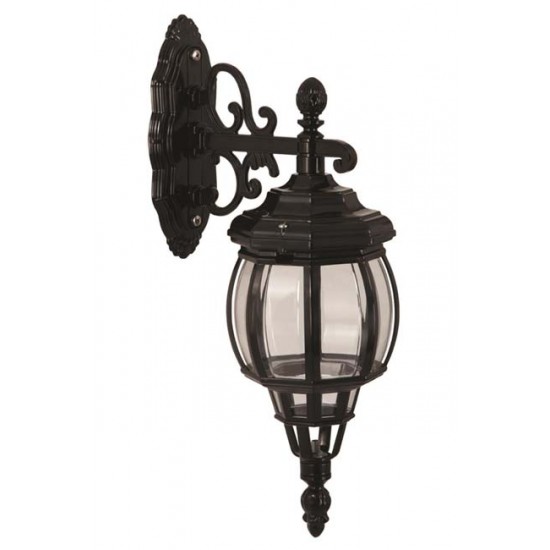 Modi Bahçe Aydınlatma BAP-68208-BSY-M2 Siyah Boyalı Dış Mekan Aydınlatma E27 Aluminyum ABS Polikarbon Cam 26x18cm