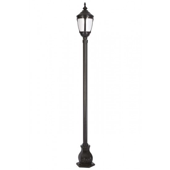 Modi Bahçe Aydınlatma BDR-68004-1BSY-OP Siyah Boyalı Dış Mekan Aydınlatma E27 Aluminyum Döküm Dip Polikarbon Cam 30cm
