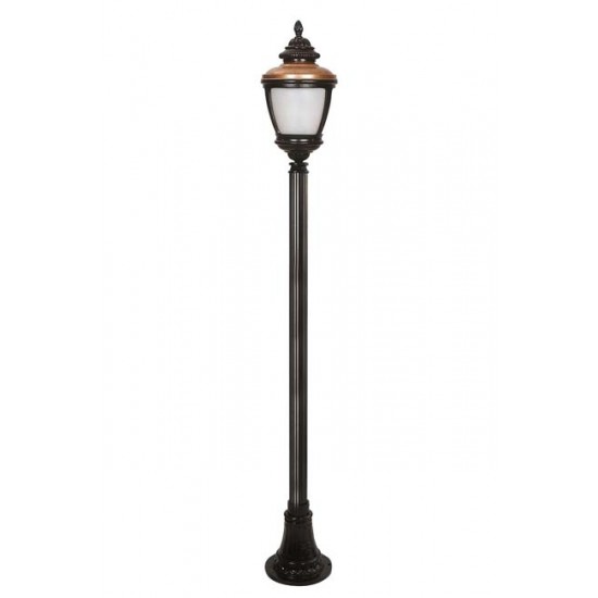 Modi Bahçe Aydınlatma BDR-68011-1BSY-BOP Kahverengi/Siyah Boyalı Dış Mekan Aydınlatma E27 Aluminyum Döküm Dip Polikarbon Cam 30cm