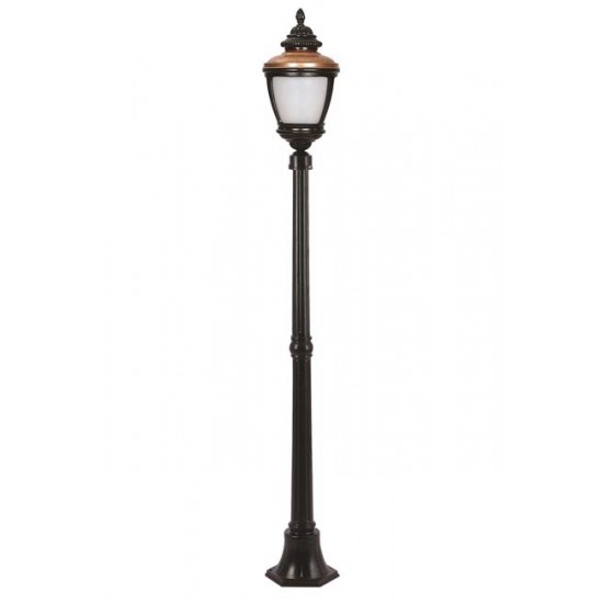 Modi Bahçe Aydınlatma BDR-68011-1BSY-KOP Kahverengi/Siyah Boyalı Dış Mekan Aydınlatma E27 Aluminyum Döküm Dip Polikarbon Cam 26cm
