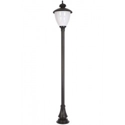 Modi Bahçe Aydınlatma BDR-68014-BSY-OP Siyah Boyalı Dış Mekan Aydınlatma E27 Aluminyum Döküm Dip Polikarbon Cam 40cm