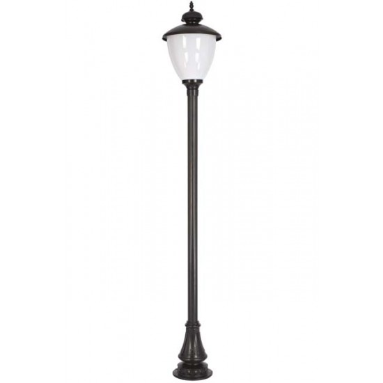 Modi Bahçe Aydınlatma BDR-68014-BSY-OP Siyah Boyalı Dış Mekan Aydınlatma E27 Aluminyum Döküm Dip Polikarbon Cam 40cm