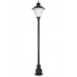 Modi Bahçe Aydınlatma BDR-68016-BSY-OP Siyah Boyalı Dış Mekan Aydınlatma E27 Aluminyum Döküm Dip Polikarbon Cam 50cm