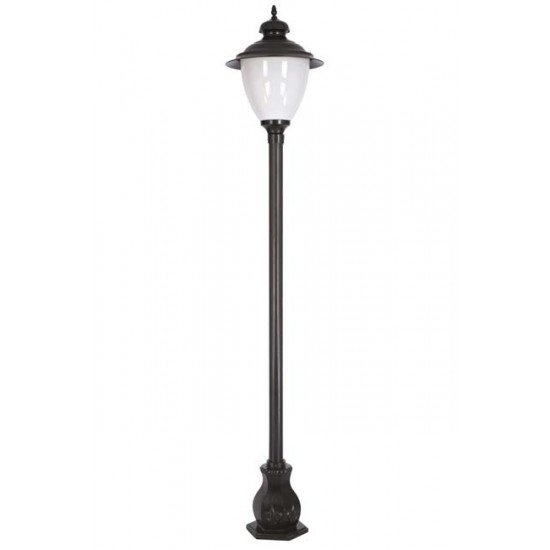 Modi Bahçe Aydınlatma BDR-68016-BSY-OP Siyah Boyalı Dış Mekan Aydınlatma E27 Aluminyum Döküm Dip Polikarbon Cam 50cm