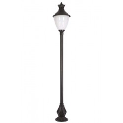 Modi Bahçe Aydınlatma BDR-68017-BSY-OP Siyah Boyalı Dış Mekan Aydınlatma E27 Aluminyum Döküm Dip Polikarbon Cam 45cm