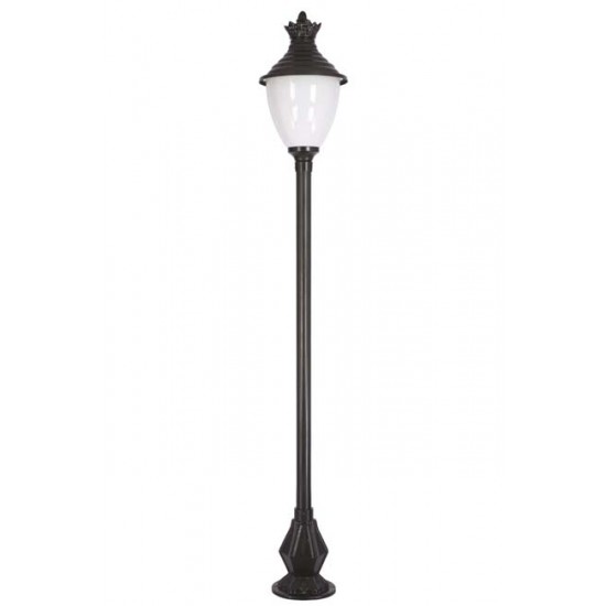 Modi Bahçe Aydınlatma BDR-68017-BSY-OP Siyah Boyalı Dış Mekan Aydınlatma E27 Aluminyum Döküm Dip Polikarbon Cam 45cm