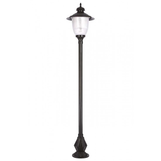 Modi Bahçe Aydınlatma BDR-68018-BSY Siyah Boyalı Dış Mekan Aydınlatma E27 Aluminyum Döküm Dip Polikarbon Cam 50cm