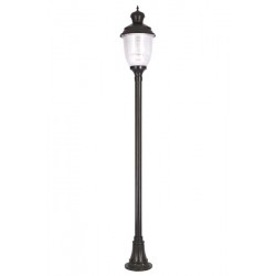 Modi Bahçe Aydınlatma BDR-68020-BSY Siyah Boyalı Dış Mekan Aydınlatma E27 Aluminyum Döküm Dip Polikarbon Cam 45cm