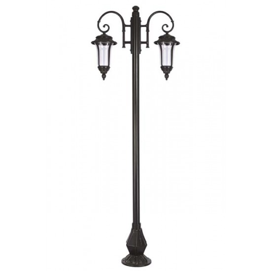 Modi Bahçe Aydınlatma BDR-68027-2BSY Siyah Boyalı Dış Mekan Aydınlatma E27 Aluminyum Döküm Dip Akrilik Cam 90x30cm
