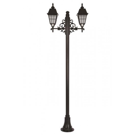 Modi Bahçe Aydınlatma BDR-68033-2BSY-OP Siyah Boyalı Dış Mekan Aydınlatma E27 Aluminyum Cam 90x23cm