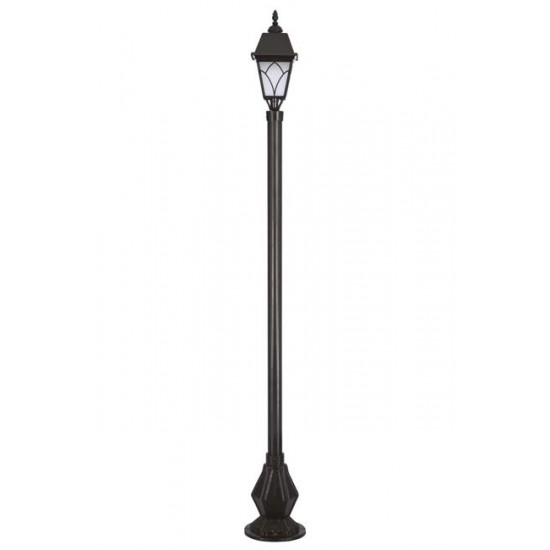 Modi Bahçe Aydınlatma BDR-68038-1BSY-OP Siyah Boyalı Dış Mekan Aydınlatma E27 Aluminyum Döküm Dip Cam 30cm
