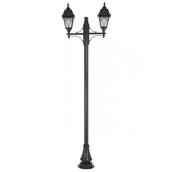 Modi Bahçe Aydınlatma BDR-68038-2BSY-M1-OP Siyah Boyalı Dış Mekan Aydınlatma E27 Aluminyum Döküm Dip Cam 90x30cm