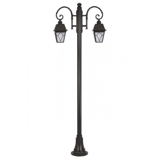 Modi Bahçe Aydınlatma BDR-68038-2BSY-M2-OP Siyah Boyalı Dış Mekan Aydınlatma E27 Aluminyum Döküm Dip Cam 90x30cm