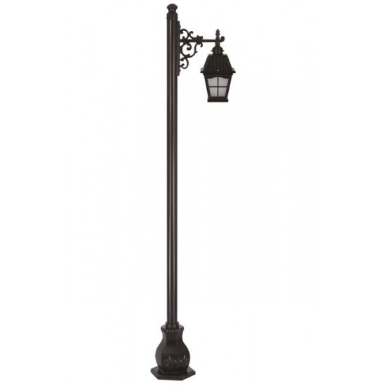 Modi Bahçe Aydınlatma BDR-68039-1BSY-M1-OP Siyah Boyalı Dış Mekan Aydınlatma E27 Aluminyum Döküm Dip Cam 50x23cm