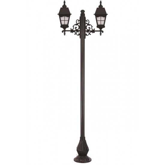 Modi Bahçe Aydınlatma BDR-68039-2BSY-M1-OP Siyah Boyalı Dış Mekan Aydınlatma E27 Aluminyum Döküm Dip Cam 90x23cm