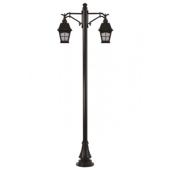 Modi Bahçe Aydınlatma BDR-68039-2BSY-M2-OP Siyah Boyalı Dış Mekan Aydınlatma E27 Aluminyum Döküm Dip Cam 90x23cm