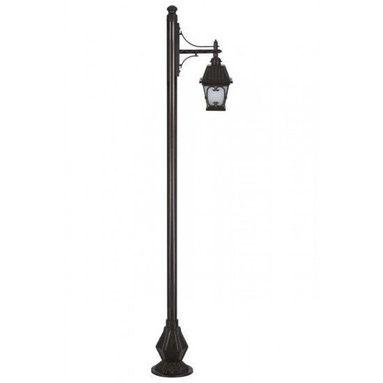 Modi Bahçe Aydınlatma BDR-68040-1BSY-M2-OP Siyah Boyalı Dış Mekan Aydınlatma E27 Aluminyum Döküm Dip Cam 50x23cm