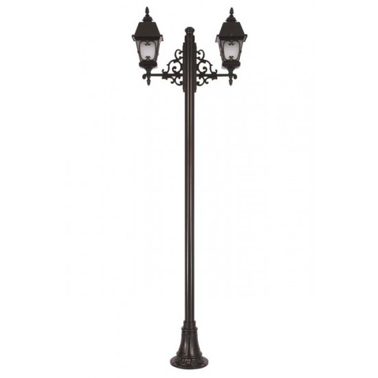 Modi Bahçe Aydınlatma BDR-68040-2BSY-M1-OP Siyah Boyalı Dış Mekan Aydınlatma E27 Aluminyum Döküm Dip Cam 90x23cm