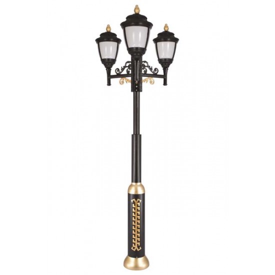 Modi Bahçe Aydınlatma BDR-68042-3BSY-OP Sarı/Siyah Boyalı Dış Mekan Aydınlatma E27 Aluminyum Döküm Dip Polikarbon Cam 90cm