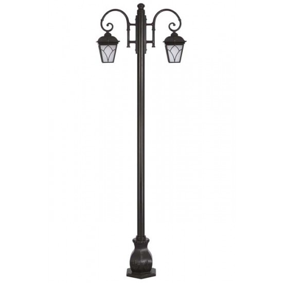 Modi Bahçe Aydınlatma BDR-68043-2BSY-M1-OP Siyah Boyalı Dış Mekan Aydınlatma E27 Aluminyum Döküm Dip Cam 90x23cm