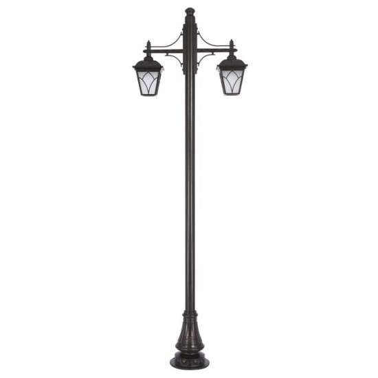 Modi Bahçe Aydınlatma BDR-68043-2BSY-M2-OP Siyah Boyalı Dış Mekan Aydınlatma E27 Aluminyum Döküm Dip Cam 90x23cm