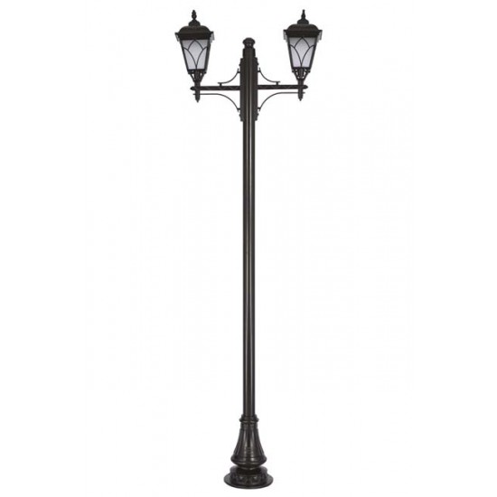 Modi Bahçe Aydınlatma BDR-68043-2BSY-M3-OP Siyah Boyalı Dış Mekan Aydınlatma E27 Aluminyum Döküm Dip Cam 90x23cm