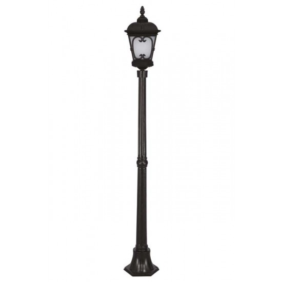 Modi Bahçe Aydınlatma BDR-68044-1BSY-M1-OP Siyah Boyalı Dış Mekan Aydınlatma E27 Aluminyum Döküm Dip Cam 23cm