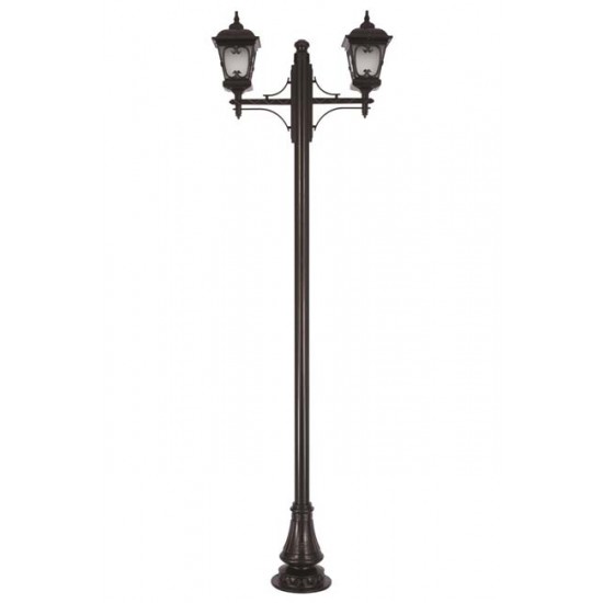 Modi Bahçe Aydınlatma BDR-68044-2BSY-M1-OP Siyah Boyalı Dış Mekan Aydınlatma E27 Aluminyum Döküm Dip Cam 90x23cm