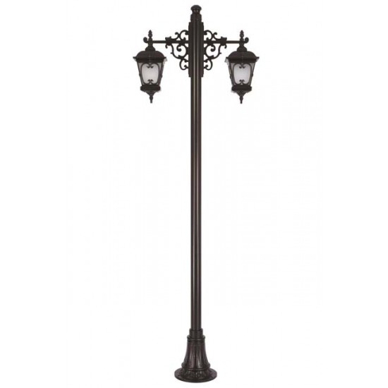 Modi Bahçe Aydınlatma BDR-68044-2BSY-M2-OP Siyah Boyalı Dış Mekan Aydınlatma E27 Aluminyum Döküm Dip Cam 90x23cm
