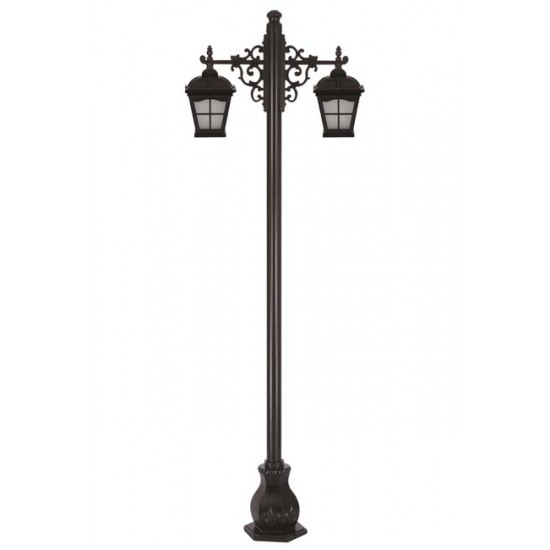 Modi Bahçe Aydınlatma BDR-68045-2BSY-M2-OP Siyah Boyalı Dış Mekan Aydınlatma E27 Aluminyum Döküm Dip Cam 90x23cm