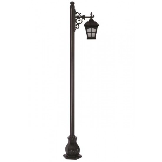 Modi Bahçe Aydınlatma BDR-68045-BSY-M2-OP Siyah Boyalı Dış Mekan Aydınlatma E27 Aluminyum Döküm Dip Cam 50x23cm
