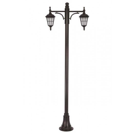 Modi Bahçe Aydınlatma BDR-68046-2BSY-M1-OP Siyah Boyalı Dış Mekan Aydınlatma E27 Aluminyum Döküm Dip Cam 90x30cm