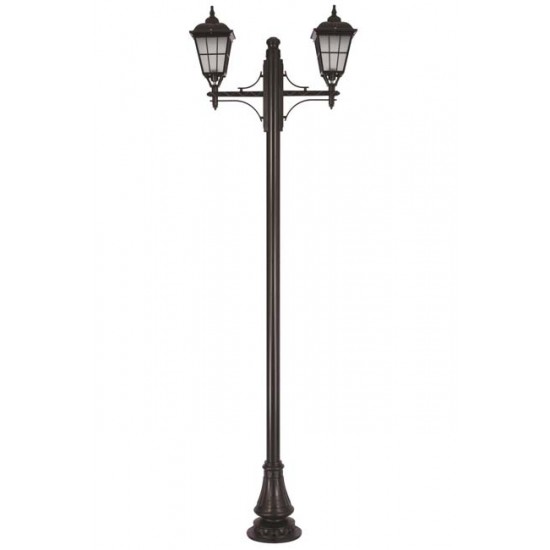 Modi Bahçe Aydınlatma BDR-68046-2BSY-M2-OP Siyah Boyalı Dış Mekan Aydınlatma E27 Aluminyum Döküm Dip Cam 90x30cm