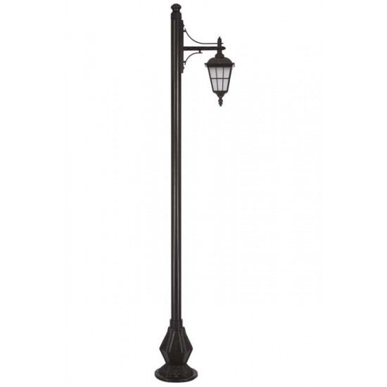 Modi Bahçe Aydınlatma BDR-68046-BSY-M1-OP Siyah Boyalı Dış Mekan Aydınlatma E27 Aluminyum Döküm Dip Cam 50x30cm
