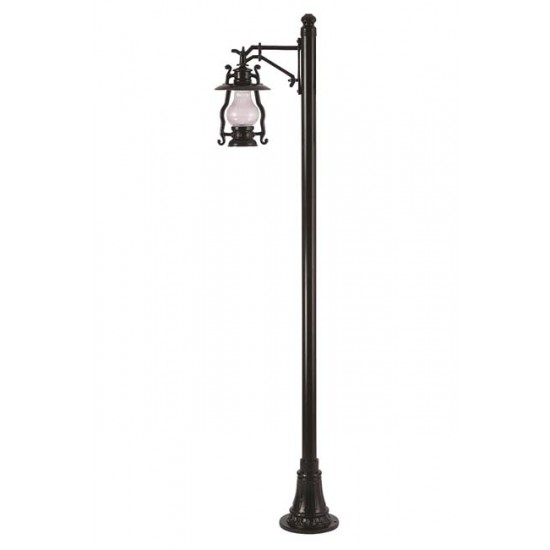Modi Bahçe Aydınlatma BDR-68047-1BSY-M1-OP Siyah Boyalı Dış Mekan Aydınlatma E27 Aluminyum Döküm Dip Akrilik Cam 45x30cm