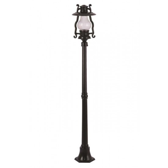 Modi Bahçe Aydınlatma BDR-68047-1BSY-M2-OP Siyah Boyalı Dış Mekan Aydınlatma E27 Aluminyum Döküm Dip Akrilik Cam 30cm