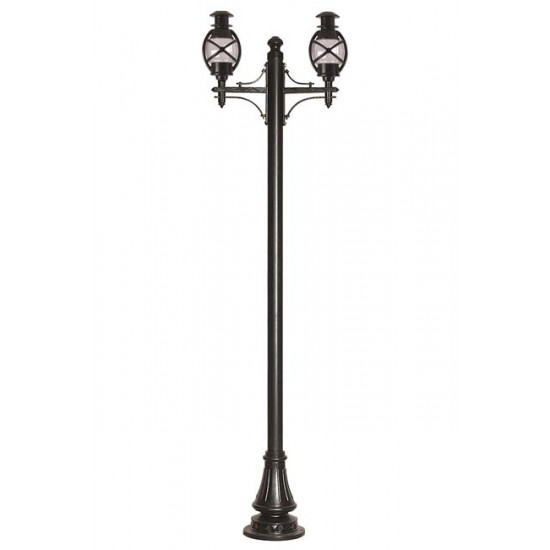 Modi Bahçe Aydınlatma BDR-68048-2BSY-M2-OP Siyah Boyalı Dış Mekan Aydınlatma E27 Aluminyum Döküm Dip Polikarbon Cam 70x22cm