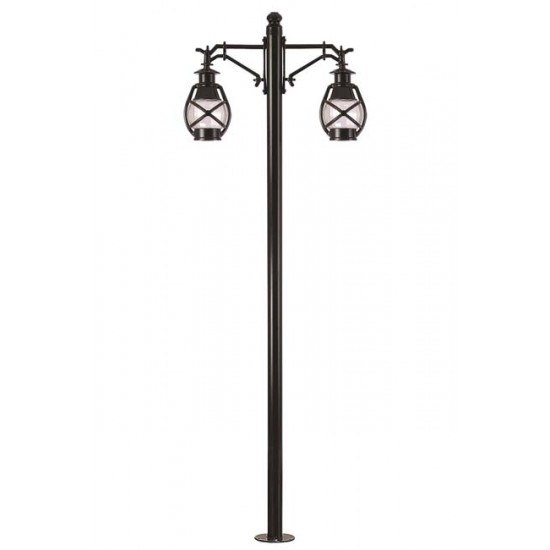 Modi Bahçe Aydınlatma BDR-68048-2BSY-M3-OP Siyah Boyalı Dış Mekan Aydınlatma E27 Aluminyum Döküm Dip Polikarbon Cam 70x22cm