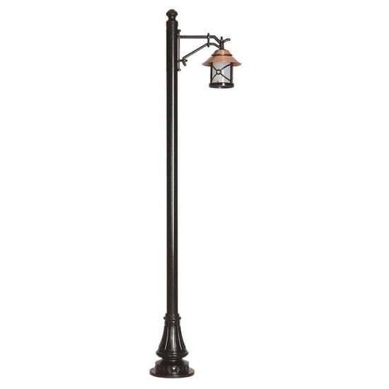 Modi Bahçe Aydınlatma BDR-68049-1BKR-OP Kahverengi/Siyah Boyalı Dış Mekan Aydınlatma E27 Aluminyum Döküm Dip Polikarbon Cam 45x30cm