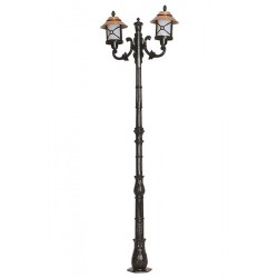 Modi Bahçe Aydınlatma BDR-68049-2BKR-M2-OP Kahverengi/Siyah Boyalı Dış Mekan Aydınlatma E27 Aluminyum Polikarbon Cam 80cm