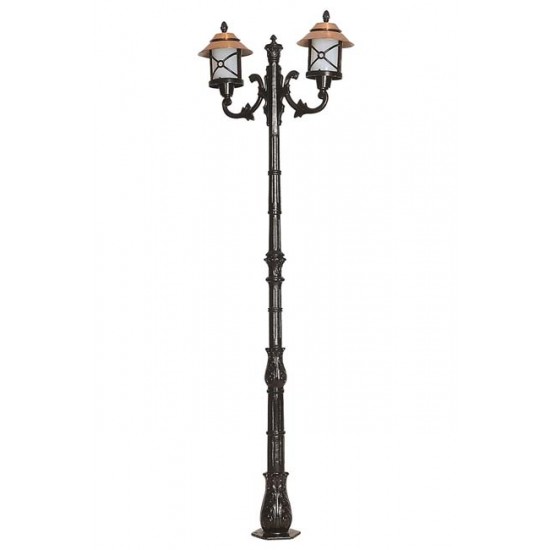 Modi Bahçe Aydınlatma BDR-68049-2BKR-M2-OP Kahverengi/Siyah Boyalı Dış Mekan Aydınlatma E27 Aluminyum Polikarbon Cam 80cm