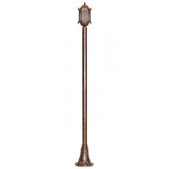 Modi Bahçe Aydınlatma BDR-68051-1BKR-BOP Kahverengi Boyalı Dış Mekan Aydınlatma E27 Aluminyum Döküm Dip Polikarbon Cam 30cm