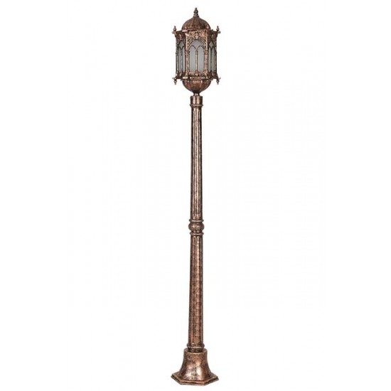 Modi Bahçe Aydınlatma BDR-68051-1BKR-KOP Kahverengi Boyalı Dış Mekan Aydınlatma E27 Aluminyum Döküm Dip Polikarbon Cam 23cm