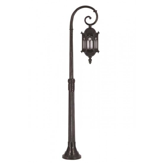 Modi Bahçe Aydınlatma BDR-68051-1BSY-OP Siyah Boyalı Dış Mekan Aydınlatma E27 Aluminyum Polikarbon Cam 27cm
